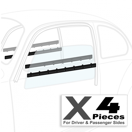 9773 - VW 1-Piece Window Scraper Kit - Snap-in - 1965 and later Beetle