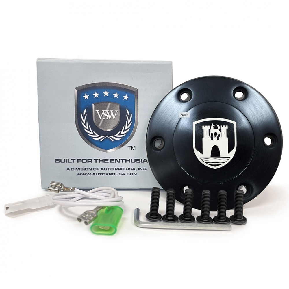STB1041B - Volante S6 VW Horn Button Kit - Black - Black Wolfsburg