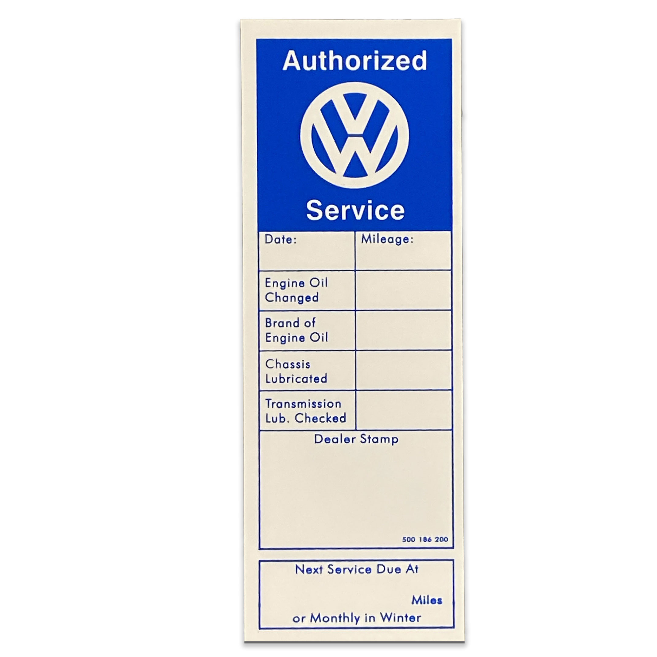 VW Authorized Service Sticker - XVW75H