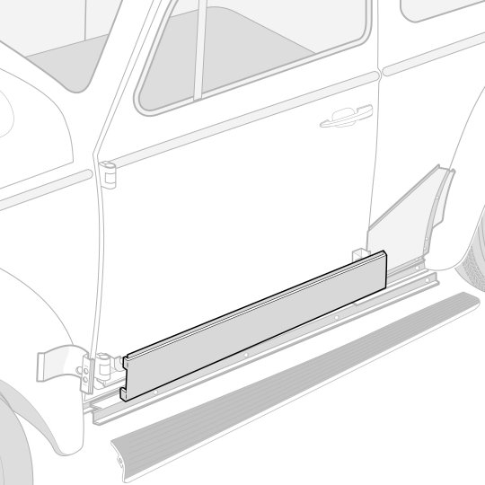 111831105C - VW Door Skin - Left Bottom Door Plate - 1954-77