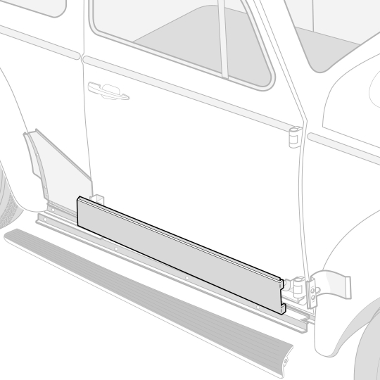 111831106C - VW Door Skin - Right Bottom Door Plate - 1954-77