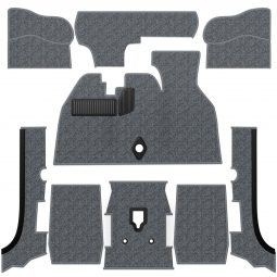 Premium 1973-1979 VW Super Beetle Convertible Carpet Kit - Front - w/ Footrest - Charcoal Loop