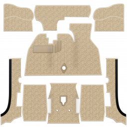 Premium 1973-1979 VW Super Beetle Convertible Carpet Kit - Front - w/ Footrest - Oatmeal Loop