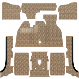 Premium 1973-1979 VW Super Beetle Convertible Carpet Kit - Front - w/ Footrest - German Squareweave