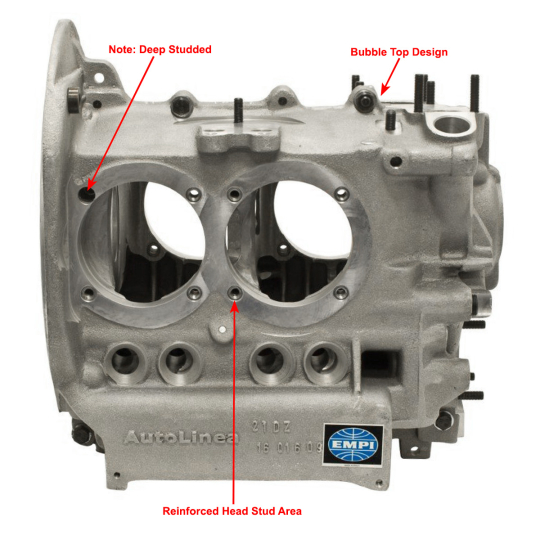 98-0465-B - Universal VW Engine Case - Aluminum - for 90.5/92mm