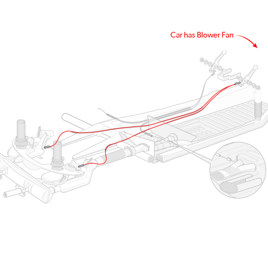 133711717 - 1973-74 VW Super Beetle Heater Cable to Heater Boxes