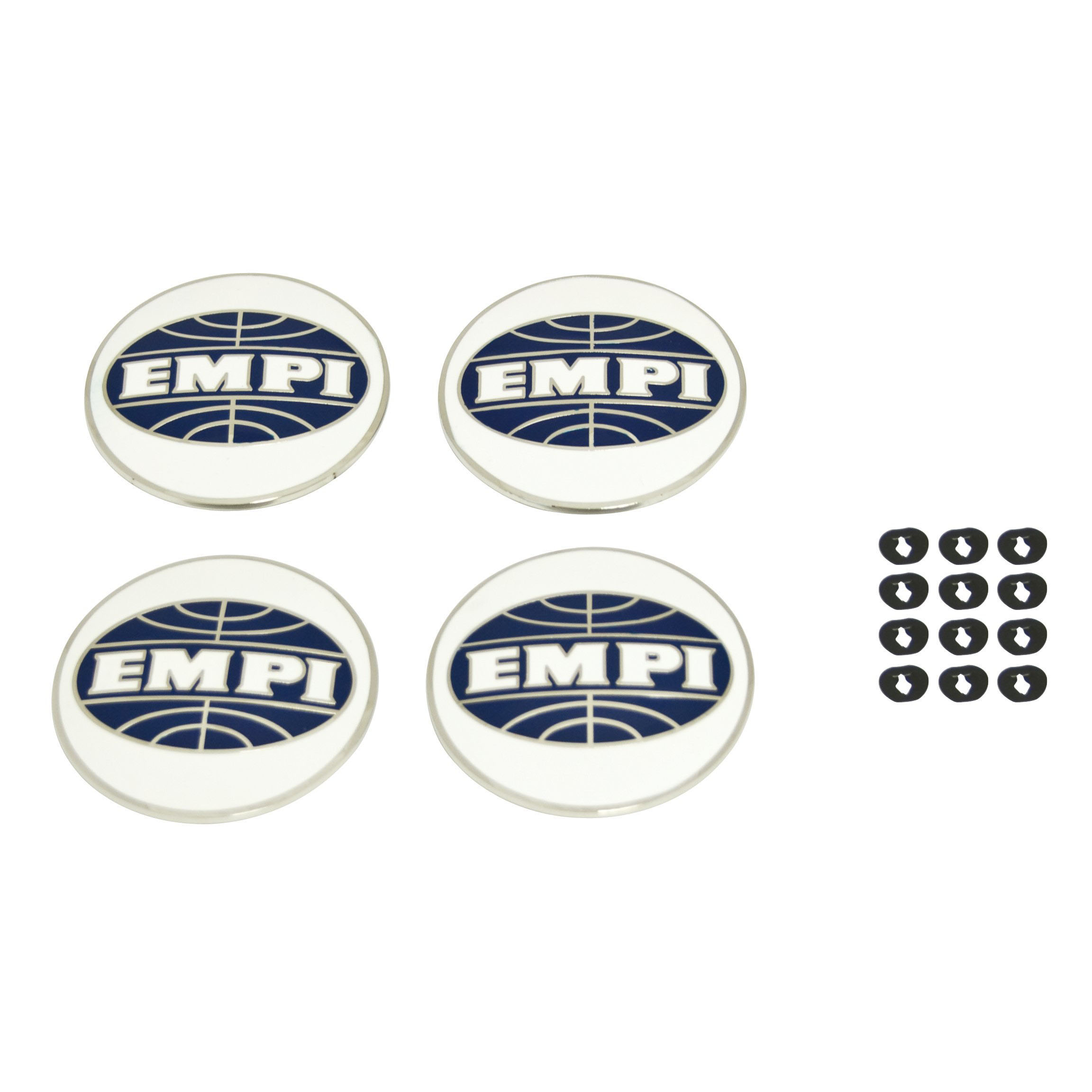 EMPI Logo Crests for Custom & Nipple Hubcaps - 4 pieces with Hardware