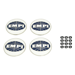 EMPI Logo Crests for Custom & Nipple Hubcaps - 4 pieces with Hardware