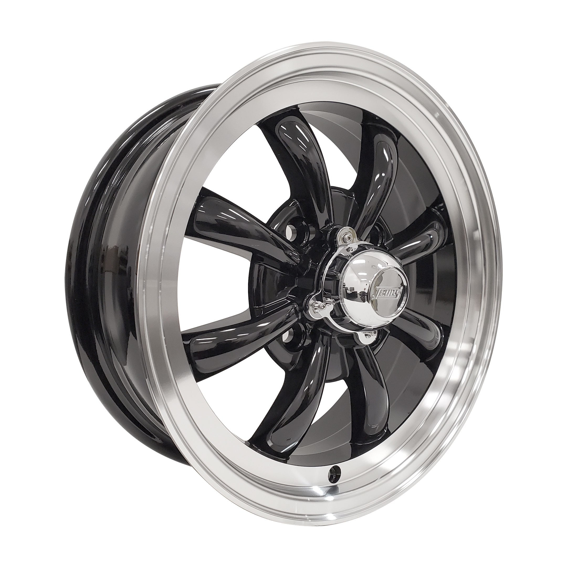 JBugs 8 Spoke VW Wheel - Black with Polished Lip - 15x5.5 - 4x130