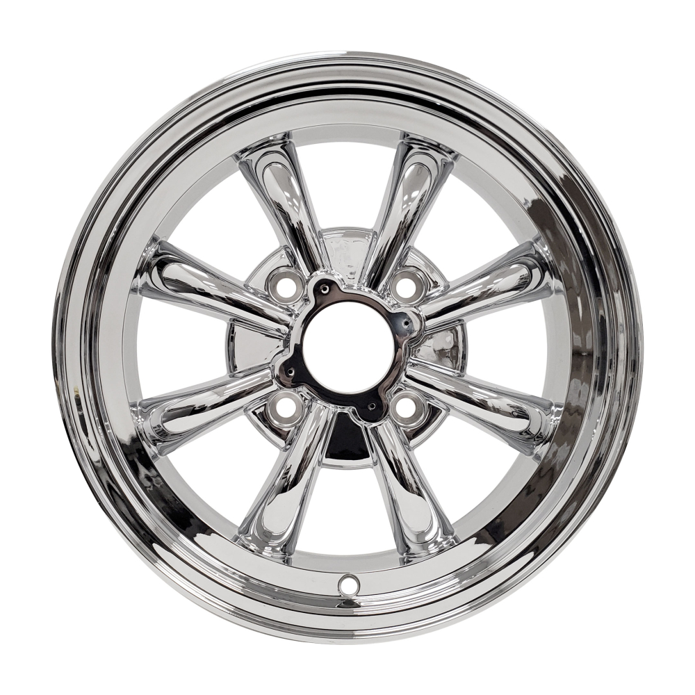 11003-1-4 - Set of 4 JBugs 8 Spoke VW Wheel - Chrome - 15x5.5 - 4x130