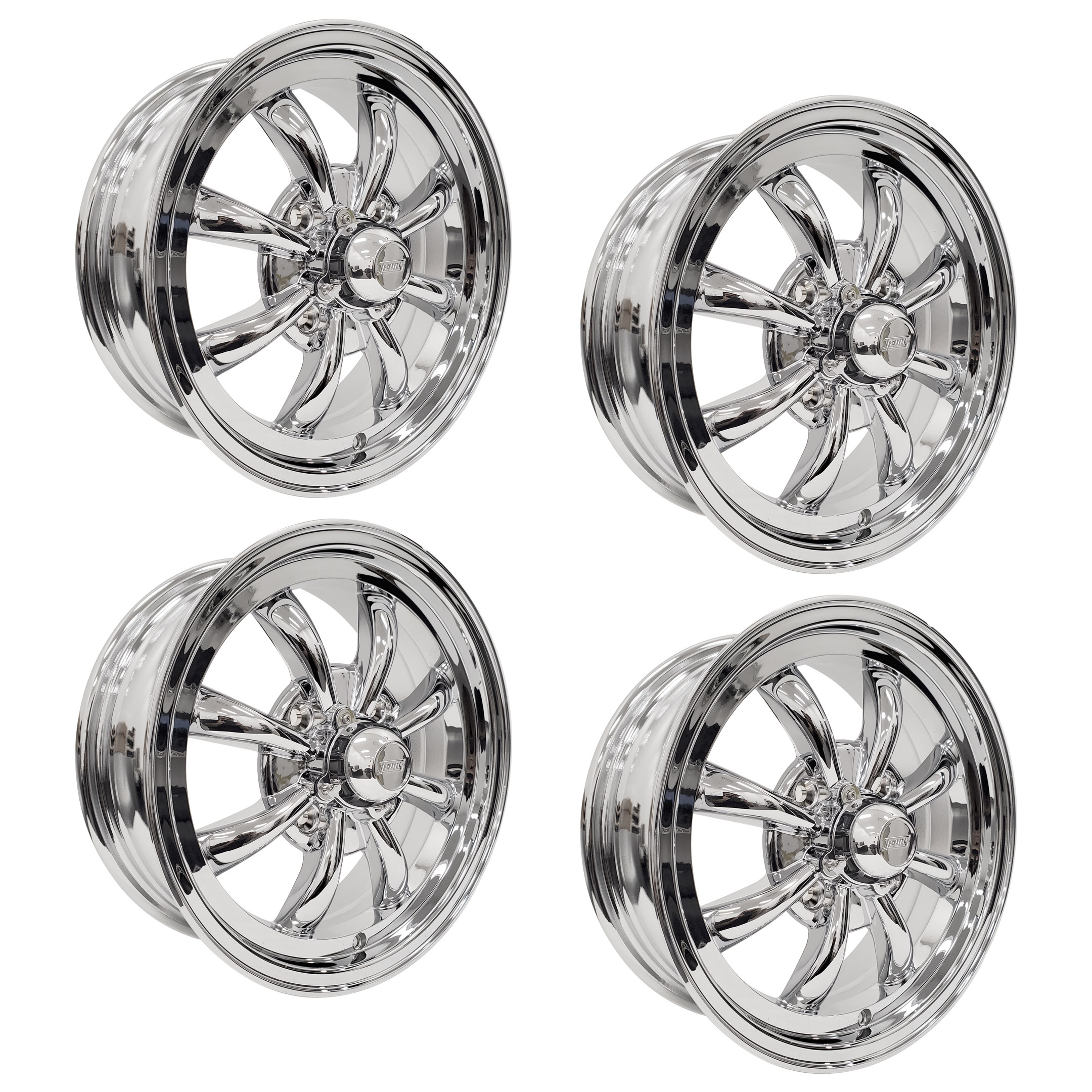 Set of 4 JBugs 8 Spoke VW Wheel - Chrome - 15x5.5 - 4x130