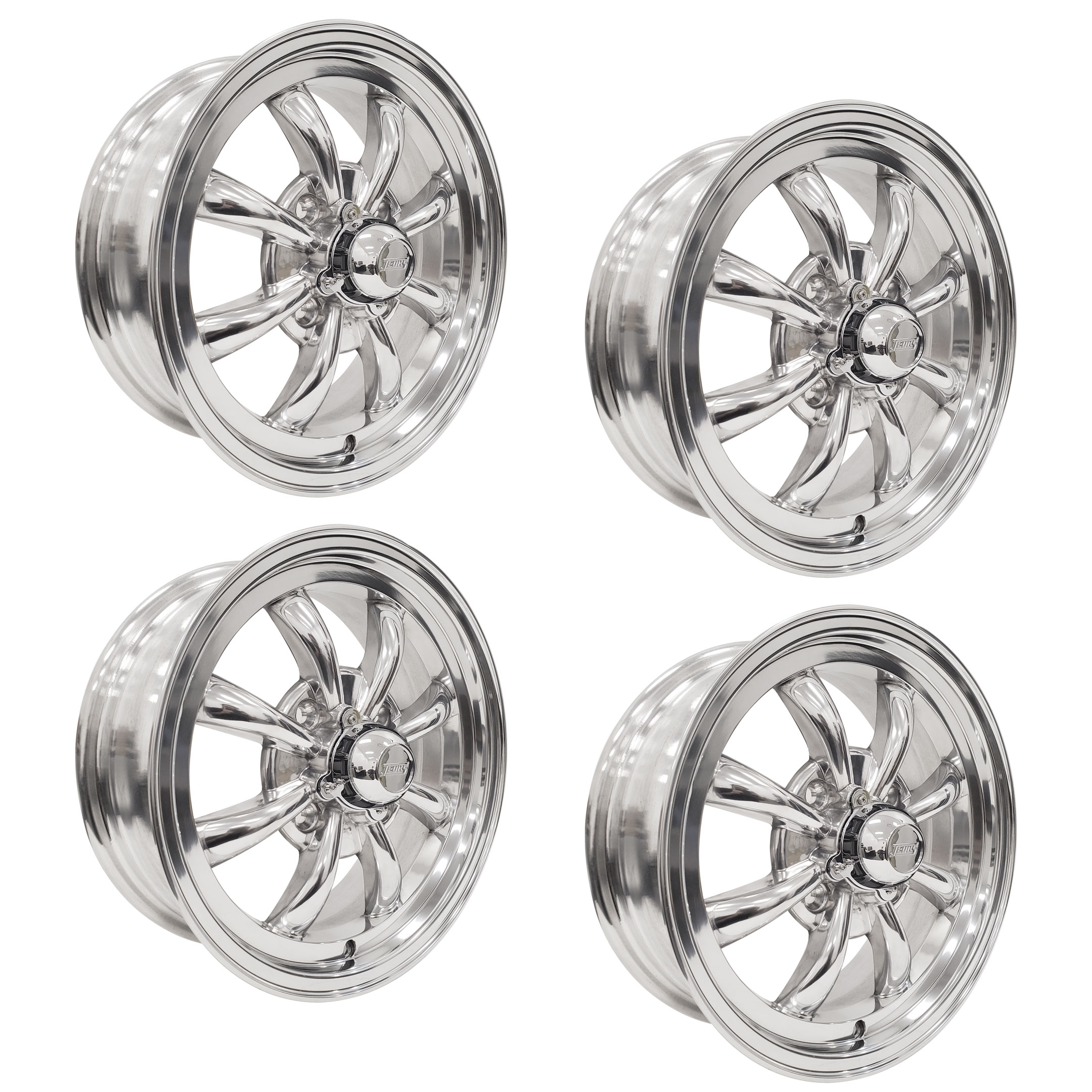 Set of 4 JBugs 8 Spoke VW Wheel - Fully Polished - 15x5.5 - 4x130