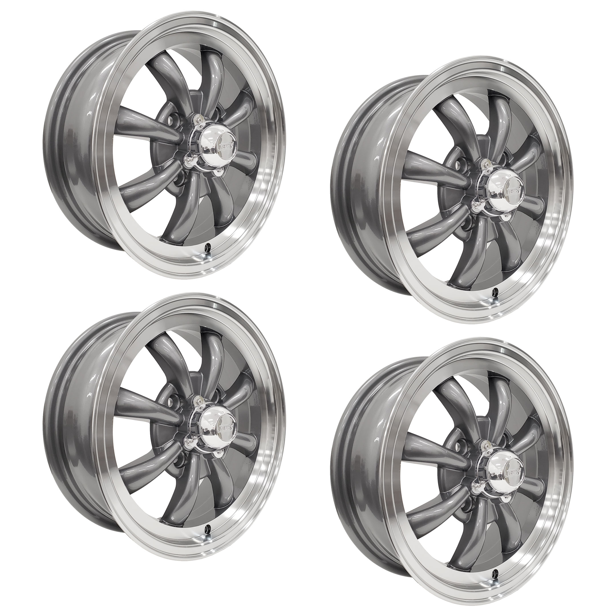 Set of 4 JBugs 8 Spoke VW Wheel - Gunmetal - 15x5.5 - 4x130