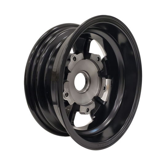 11007-1-4 - Set of 4 JBugs 5 Spoke VW Wheel - Black with Polished