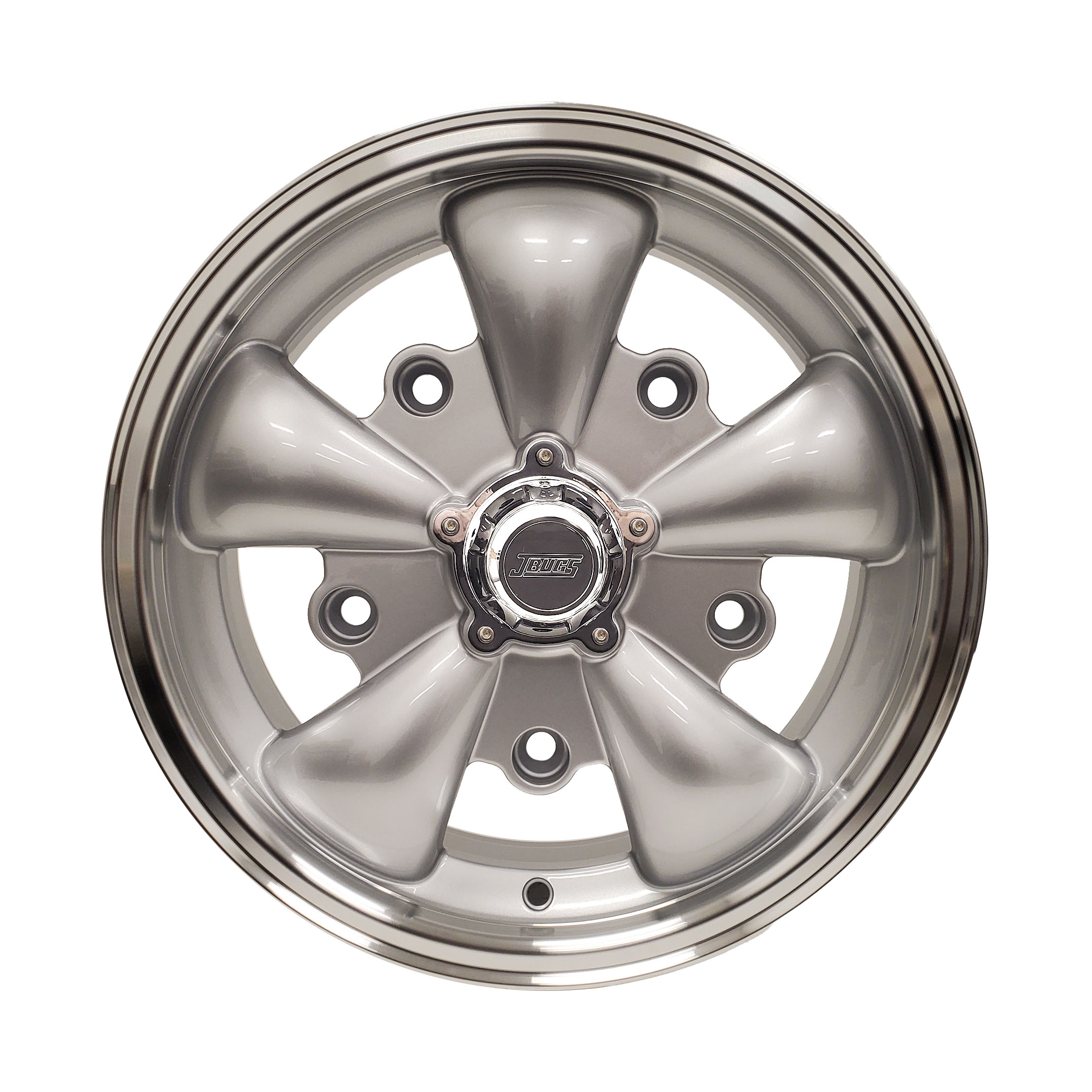 JBugs 5 Spoke VW Wheel - Silver with Polished Lip - 15x5.5 - 5x205
