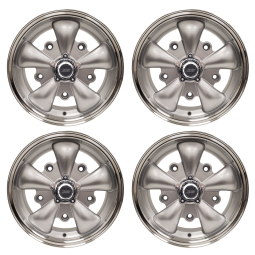 Set of 4 JBugs 5 Spoke VW Wheel - Silver with Polished Lip - 15x5.5 - 5x205