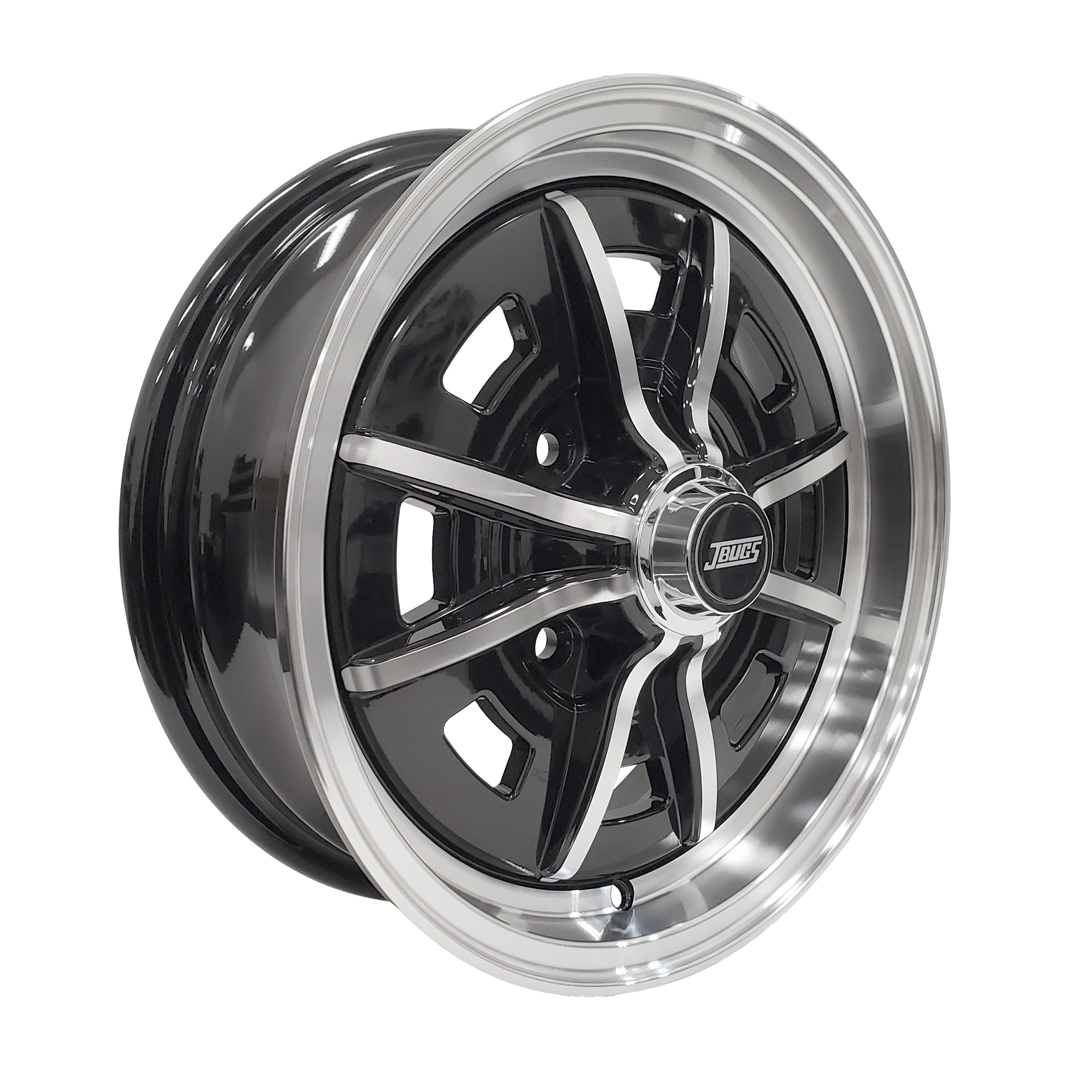 JBugs Sprint Star Wheels - Black with Machined Face - 15x5 - 4x130
