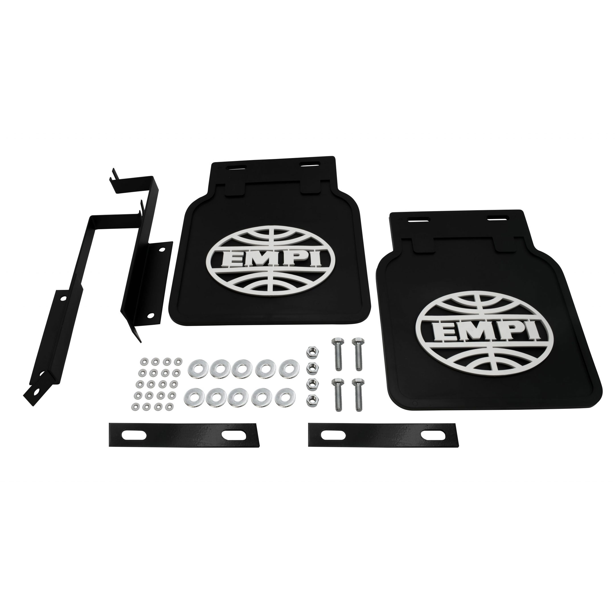 VW Bus Mud Flaps - Black w/ White Logo