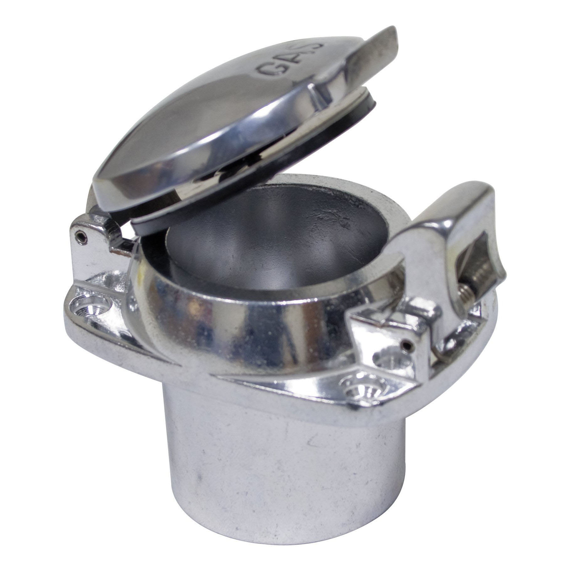 Polished-Aluminum-Flip-Top-Fuel-Filler-Cap-&-Neck