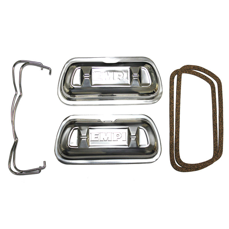 VW Valve Covers w/ Logo - VC Slot - Stainless Steel