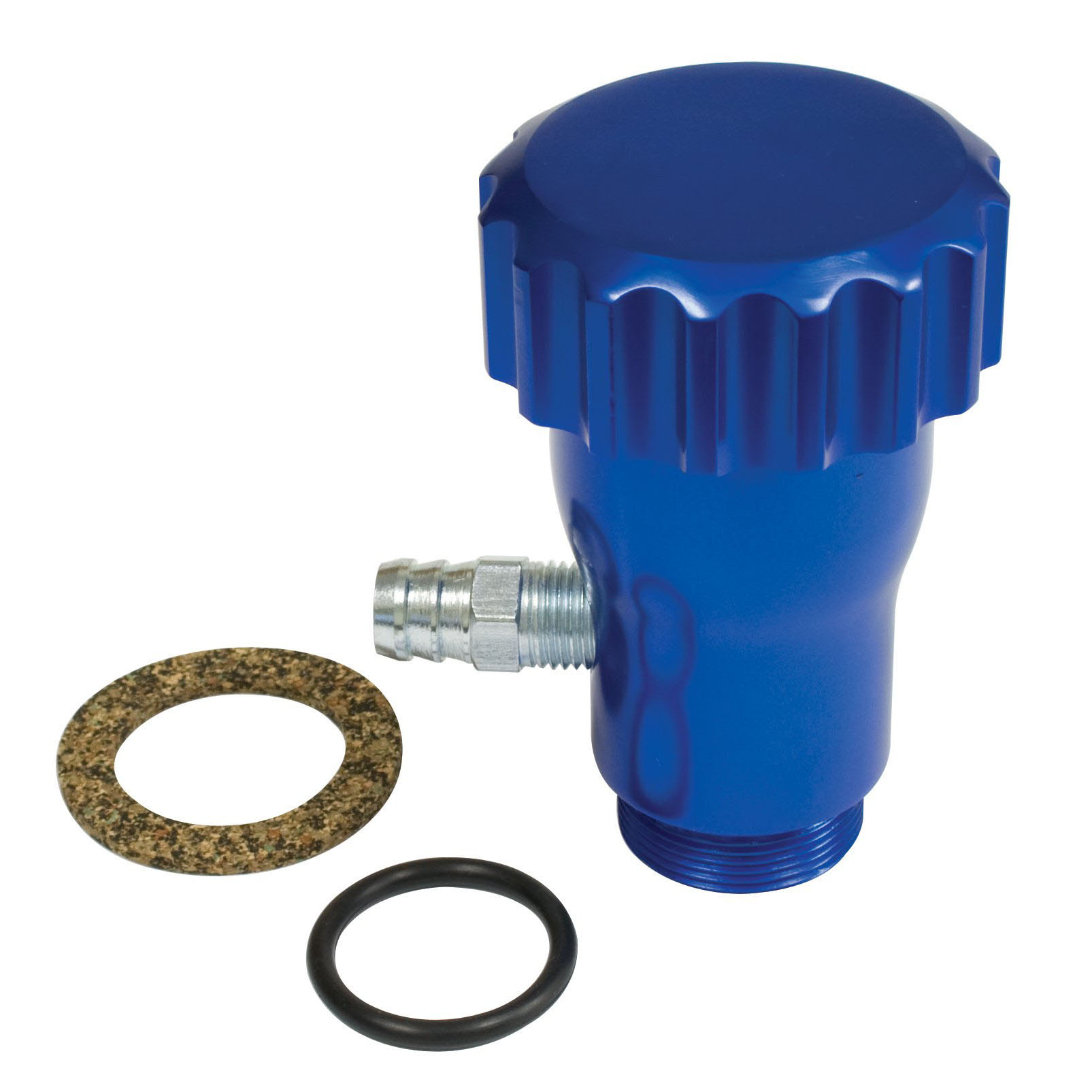 EMPI-VW-Oil-Filler-with-Grooved-Cap-Vented-Blue-Anodized