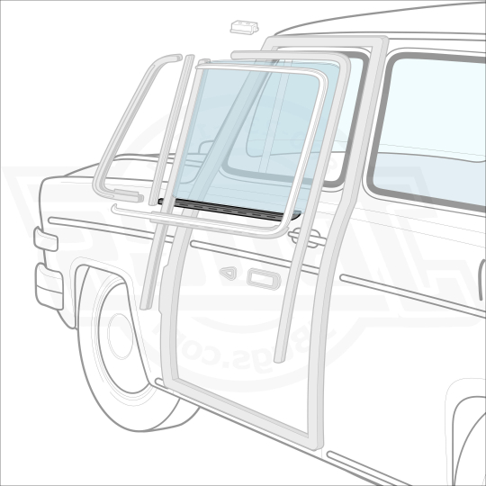 211837475 - VW Door Window Scraper - Left Inner - 1968-79 Bus