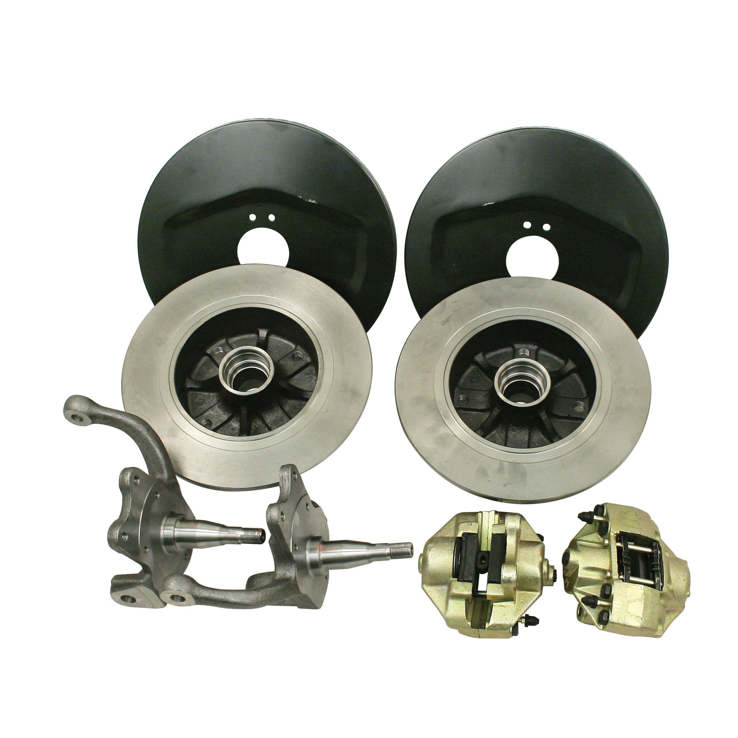 EMPI-1966-1977-VW-Beetle-&-Karmann-Ghia-Disc-Brake-Conversion-Kit-Front-With-Spindles-4x130