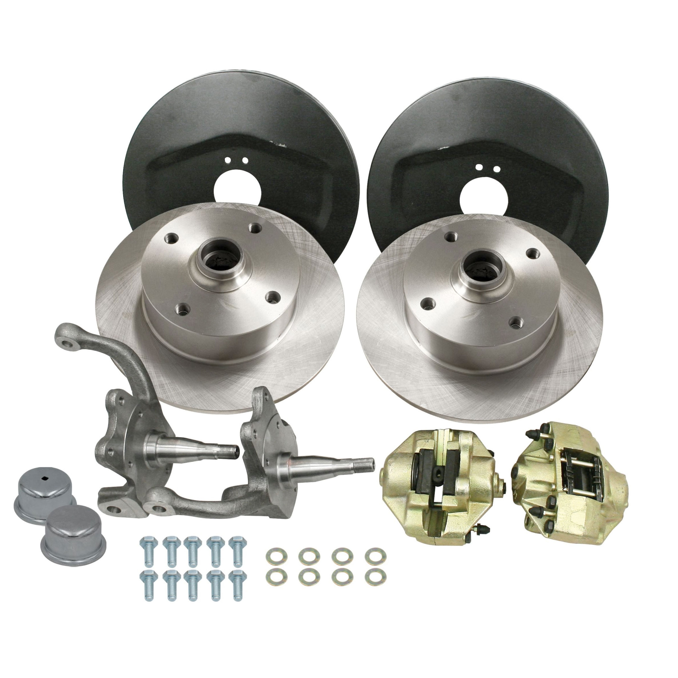 EMPI-1966-1977-VW-Beetle-&-Karmann-Ghia-Disc-Brake-Conversion-Kit-Front-With-Spindles-4x130