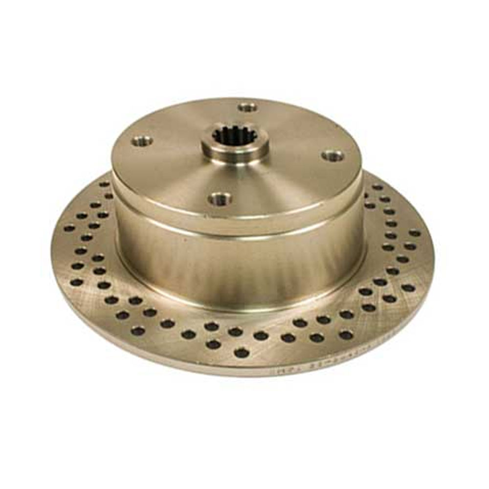 VW Brake Rotor - Rear - Cross Drilled - 4x130 Short Spline - Swing Axle through 1968