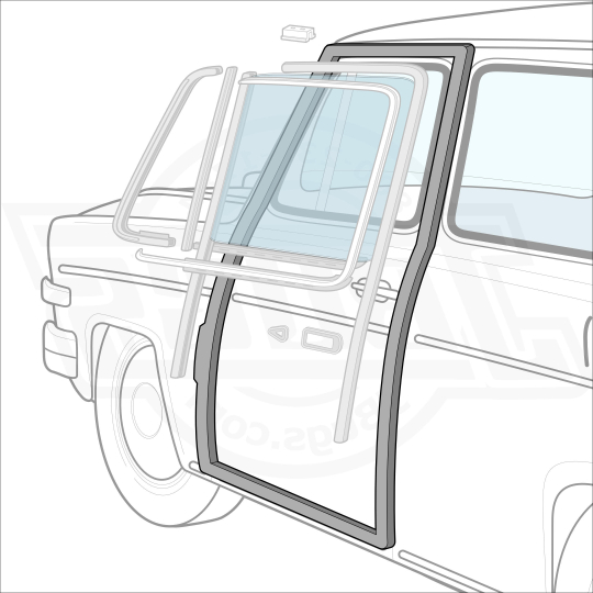 311831711FGR - VW Type 3 Door Seal - Left - Made in Germany
