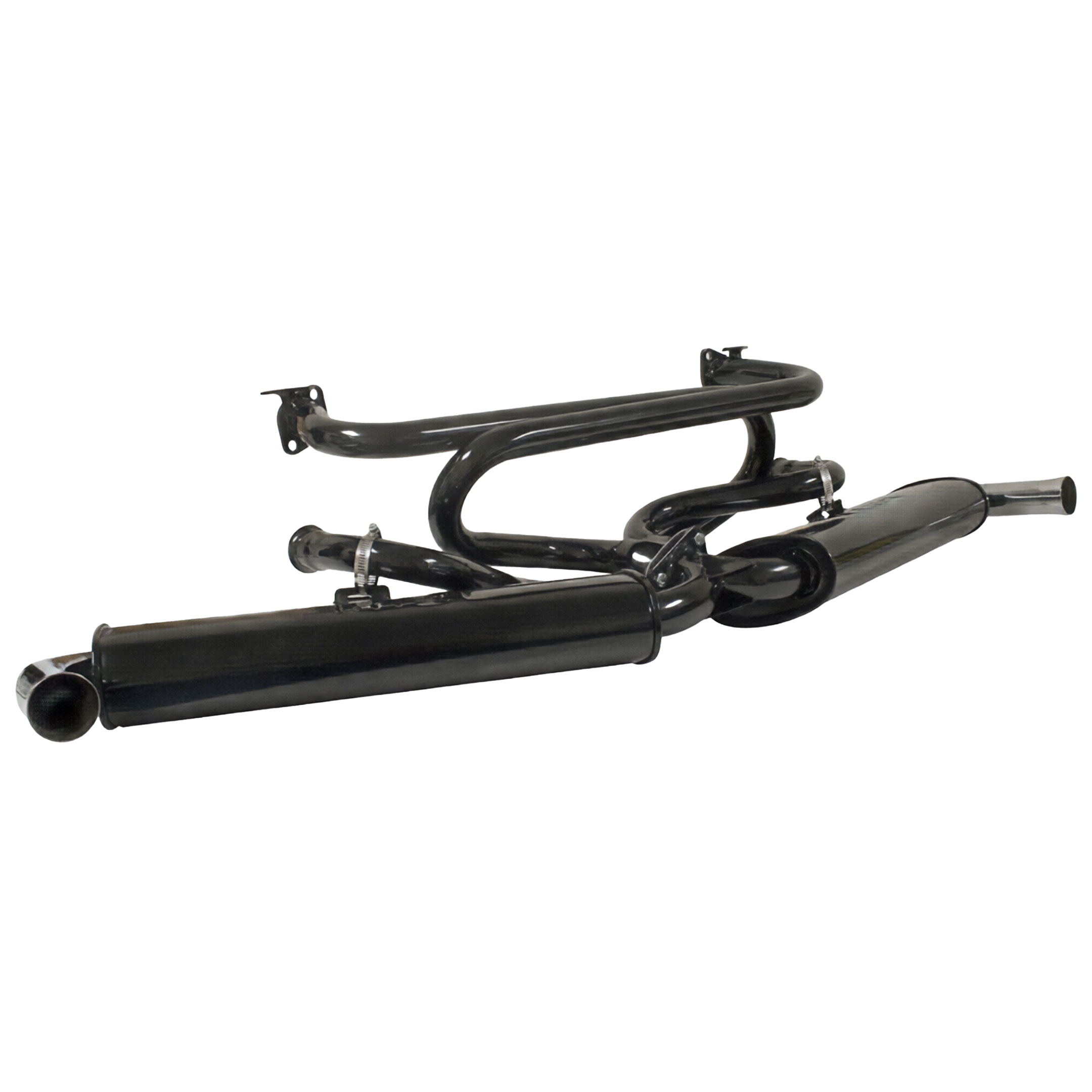 Premium VW Exhaust System Dual Quiet Mufflers, Type 1, Beetle, Ghia, 1300cc-1600cc