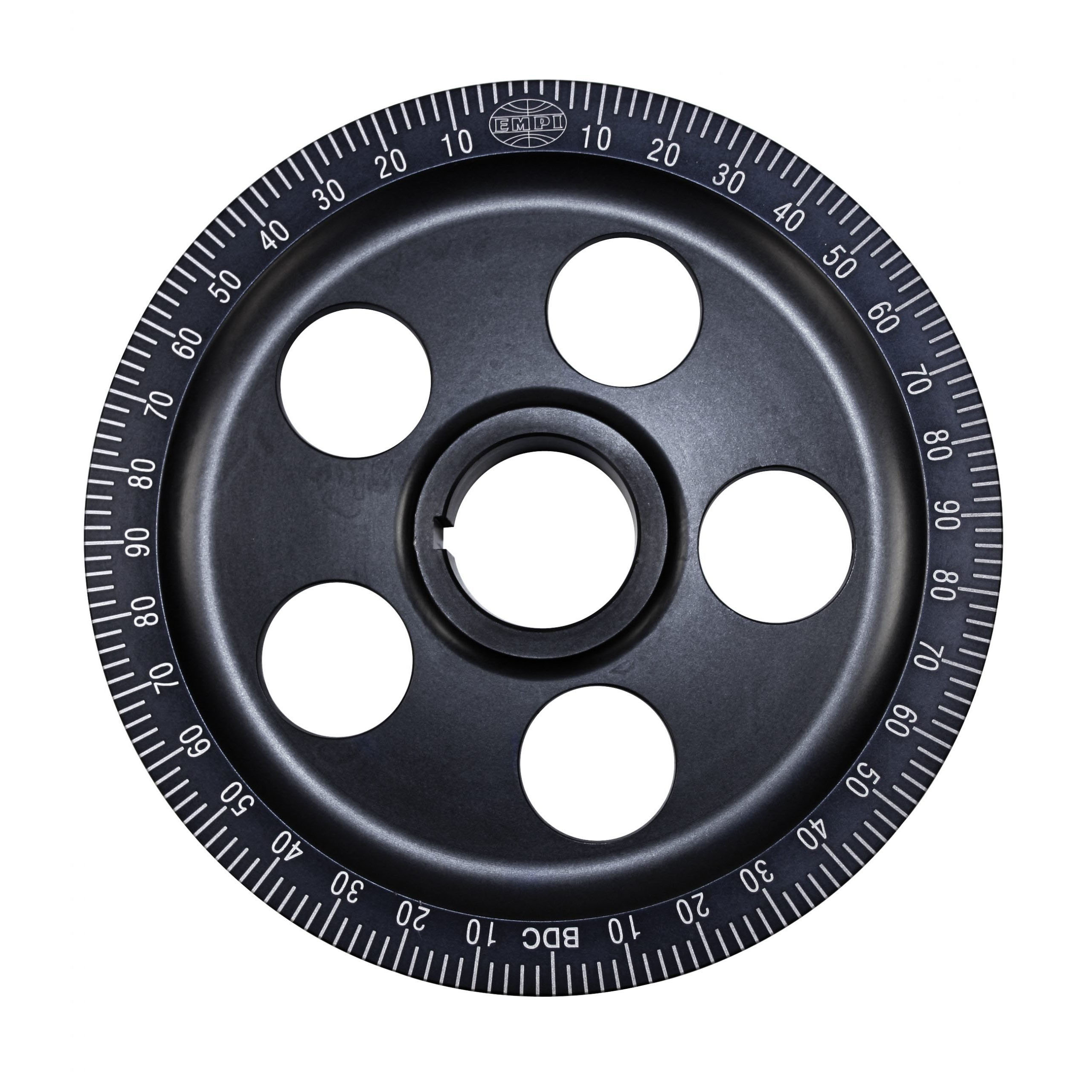EMPI-VW-Crank-Pulley-Laser-Engraved-Marks-Black-Anodized