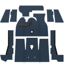 Premium 1971-1972 VW Super Beetle Convertible Carpet Kit - Front - w/ Footrest - Loop or Cutpile