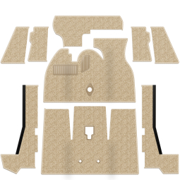 Premium 1971-1972 VW Super Beetle Convertible Carpet Kit - Front - w/ Footrest - Oatmeal Loop