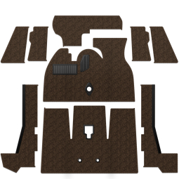 Premium 1971-1972 VW Super Beetle Convertible Carpet Kit - Front - w/ Footrest - German Squareweave