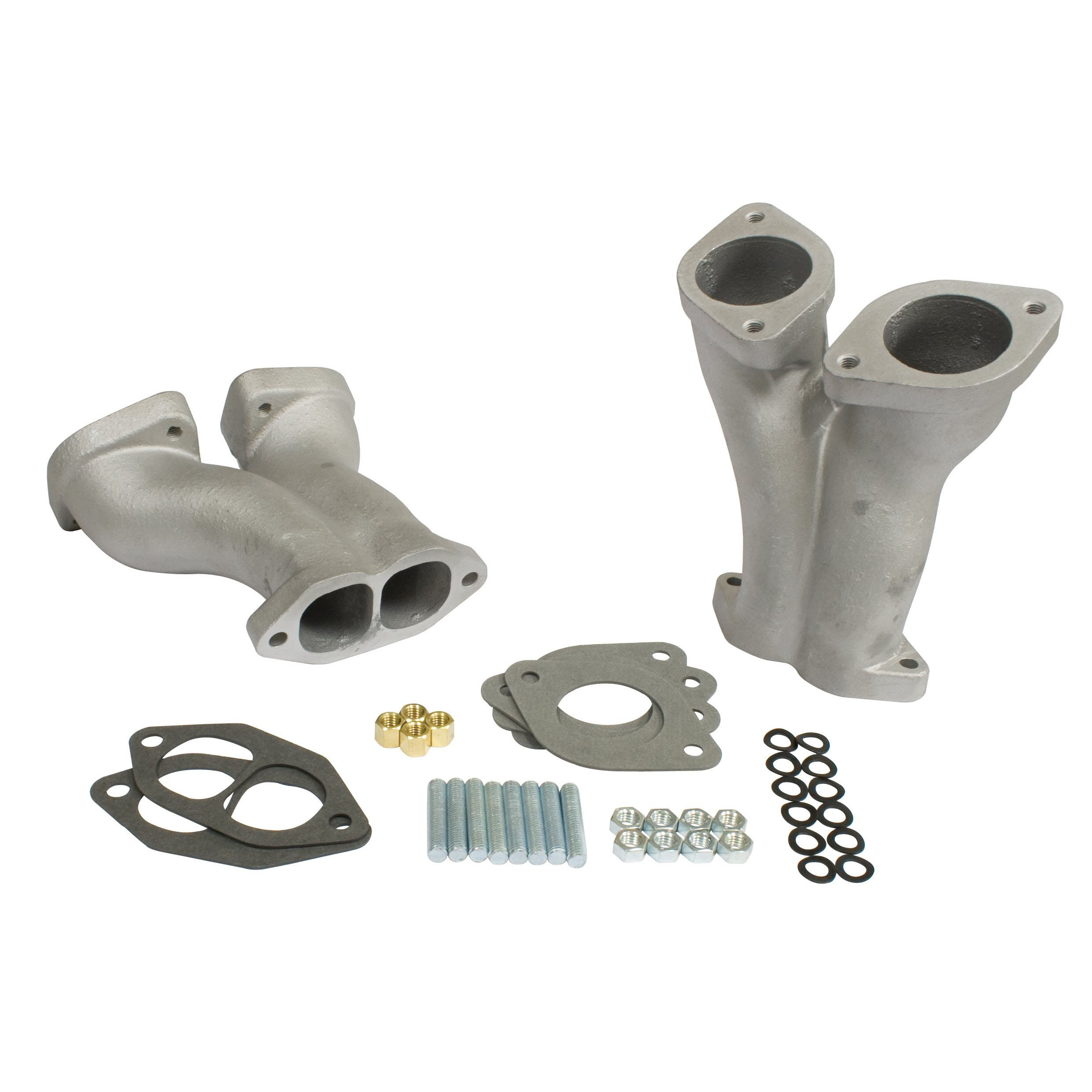 EMPI Stage 2 GTV-2 Match Ported Off-Set Manifolds for IDF/HPMX Carburetors, Pair with Hardware