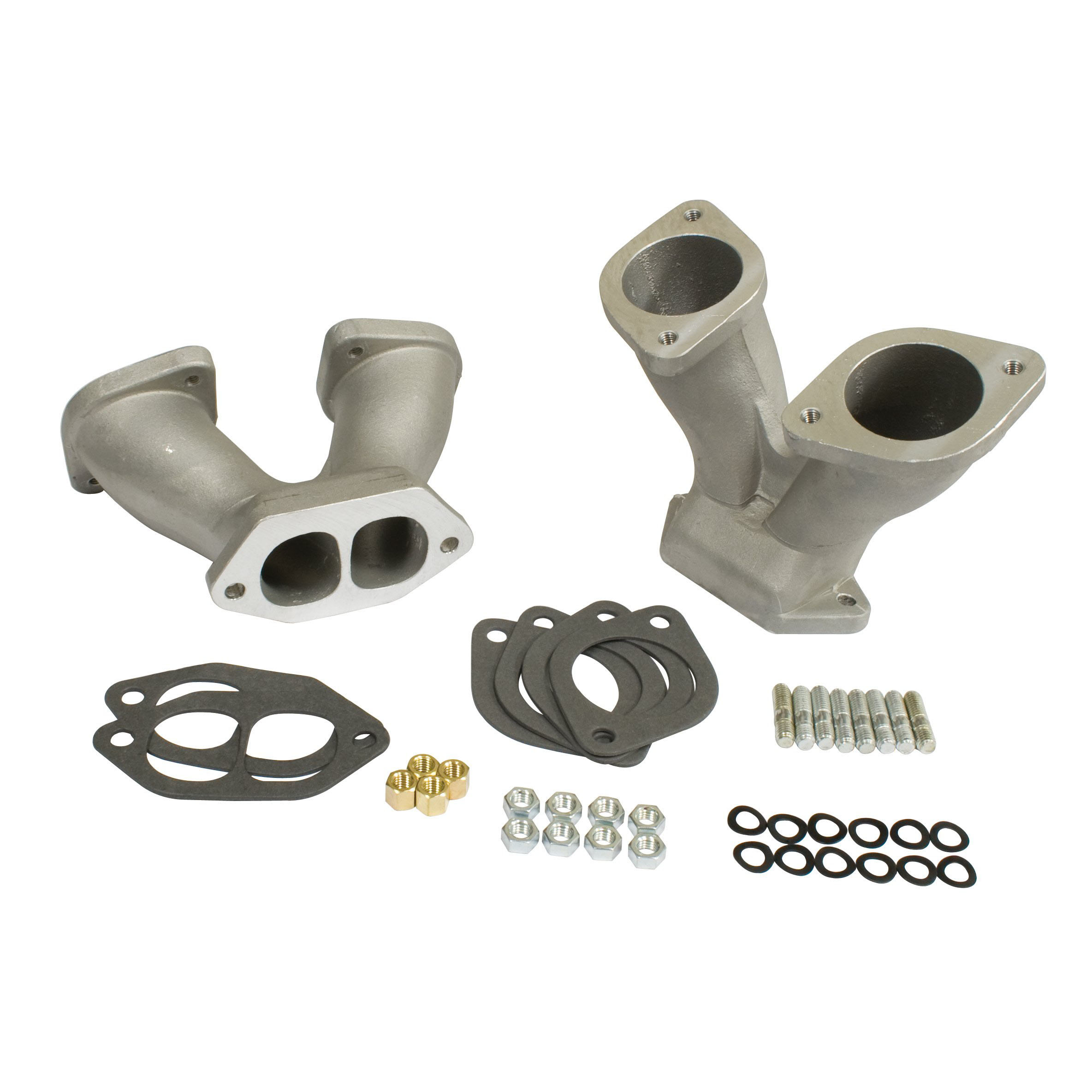 EMPI Stage 1 GTV-2 Match Ported Short Manifolds for 48/51 IDA/EPC Carburetors, Pair with Hardware