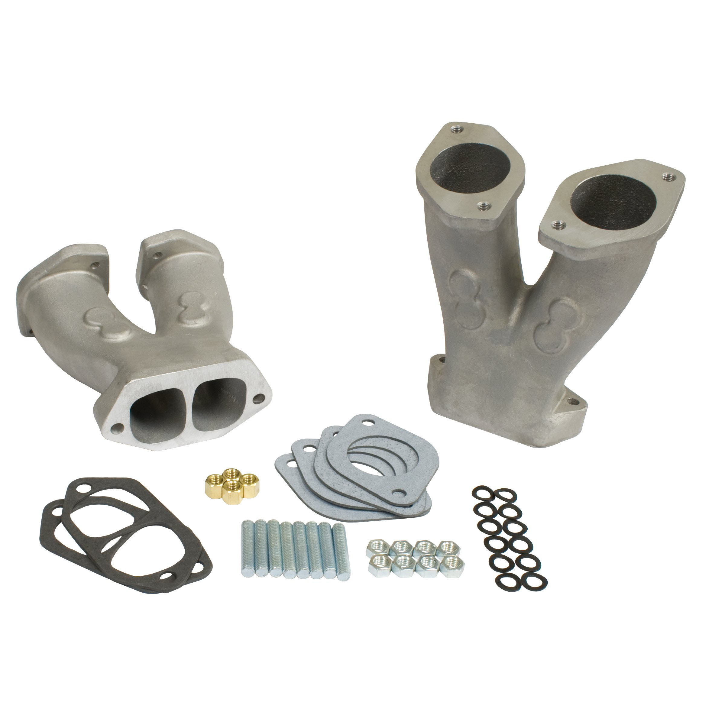 EMPI Stage 3 GTV-2 Match Ported Manifolds w/NOS Boss for IDF/HPMX Carburetors, Pair w/Hardware