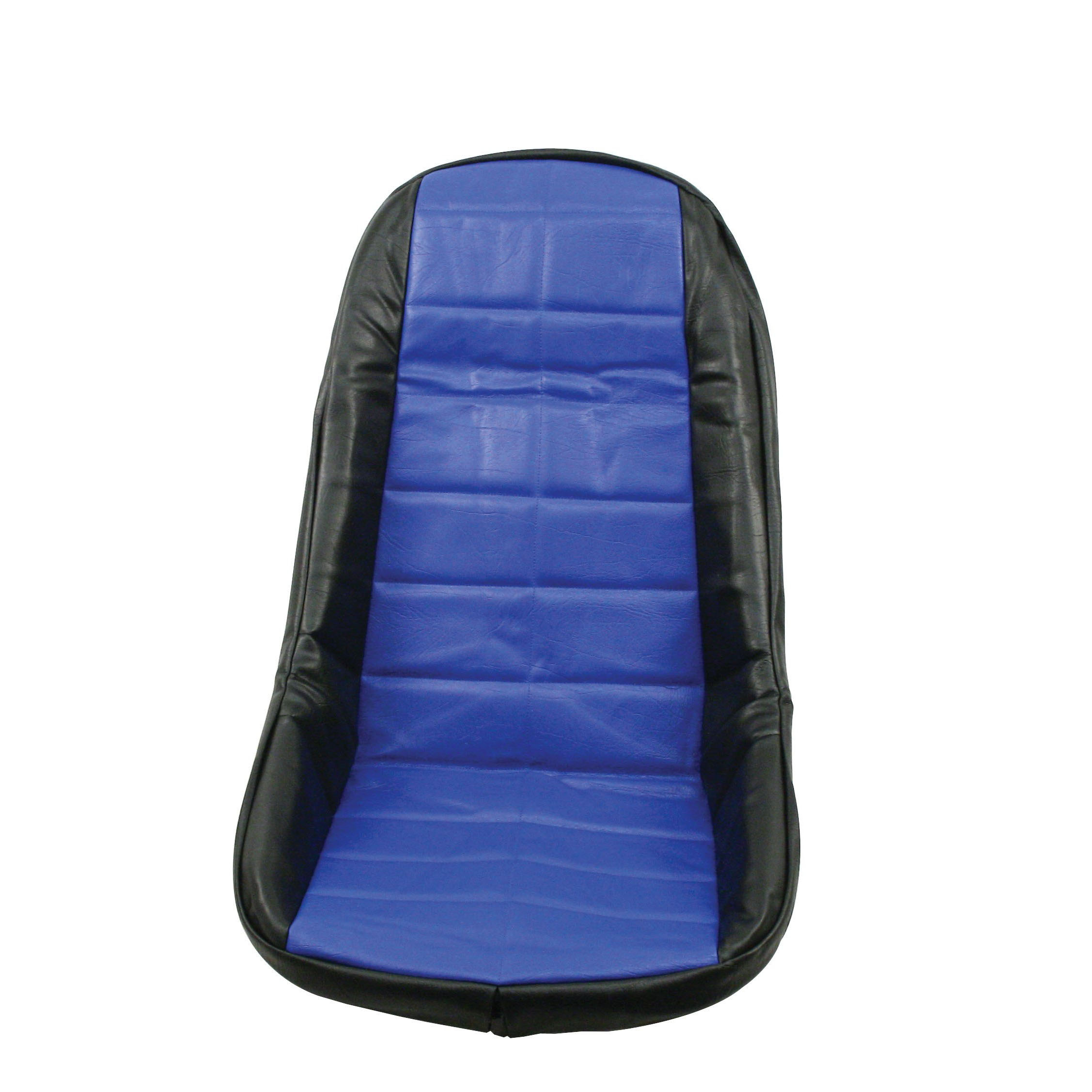 High Back Seat Cover - Black & Blue w/Square Pattern - Each