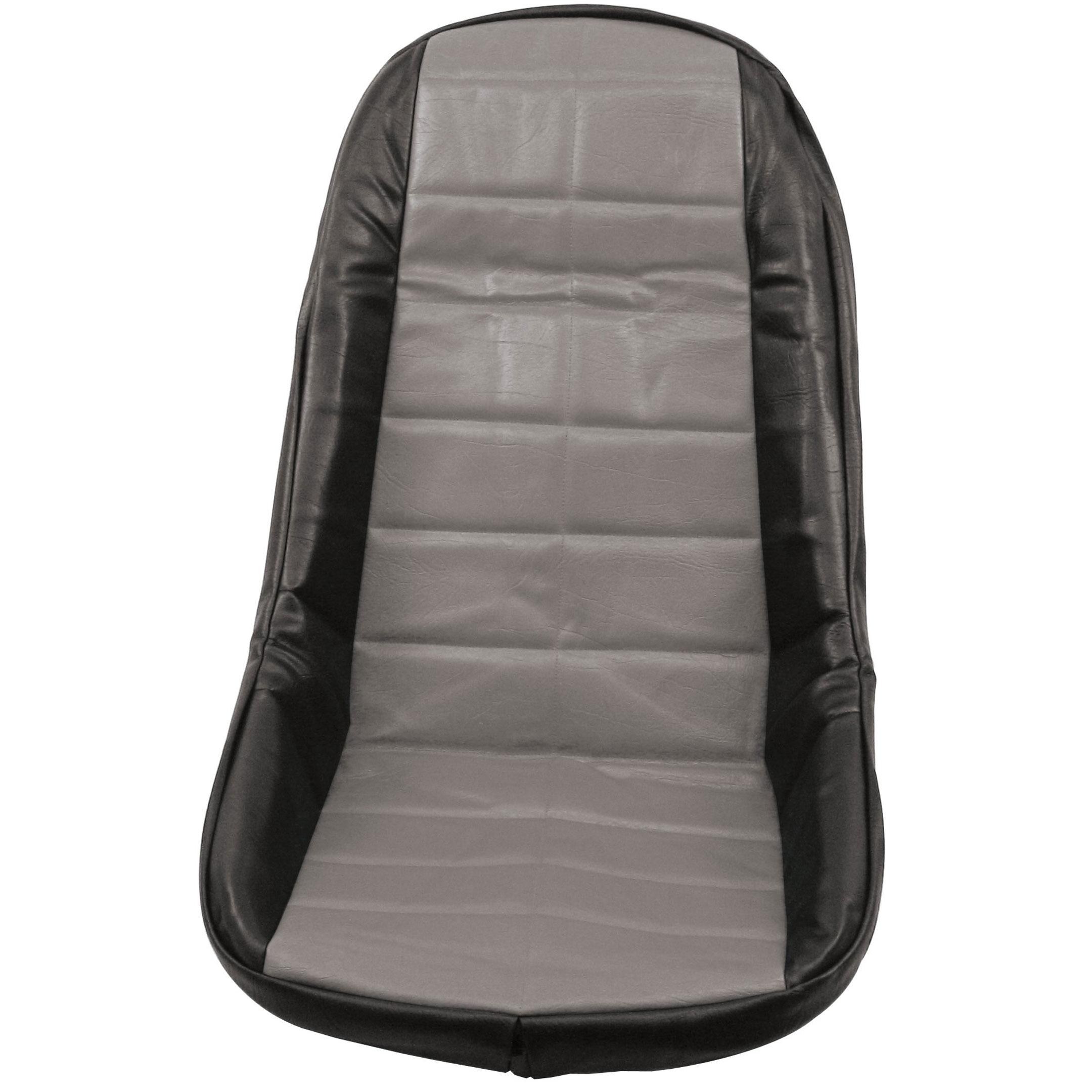 Low Back VW Seat Cover for Plastic Seat - Black & Grey Square Pattern