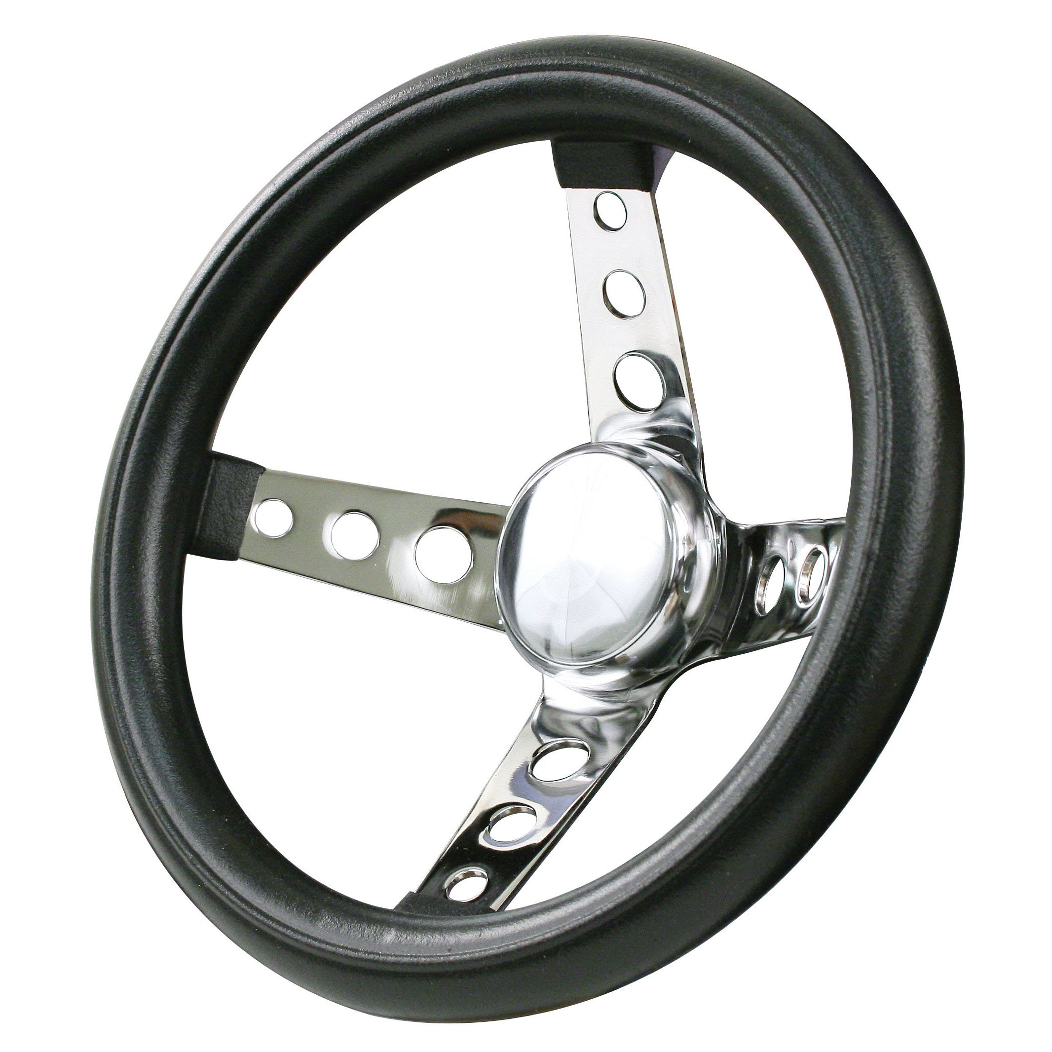 Grant Steering Wheel - Classic Black Foam Grip - Chrome - 11.75
