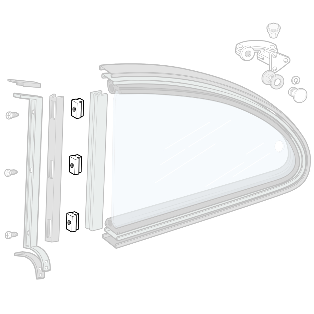 143-319-L-R - 1960-1971 VW Karmann Ghia Quarter Window Hinge Set