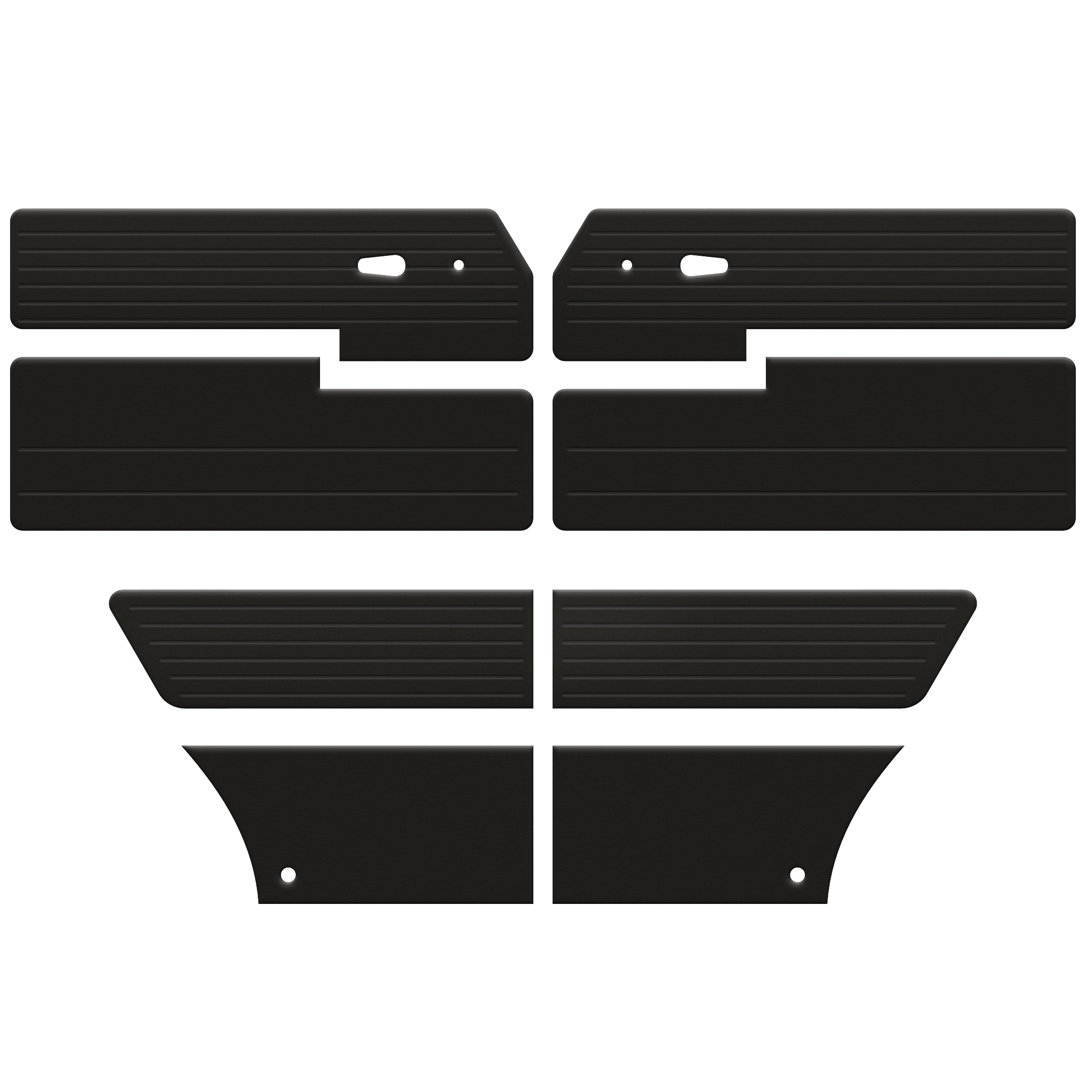 1961-1965 VW Type 3 Notchback Door Panels - Front & Rear - Vinyl