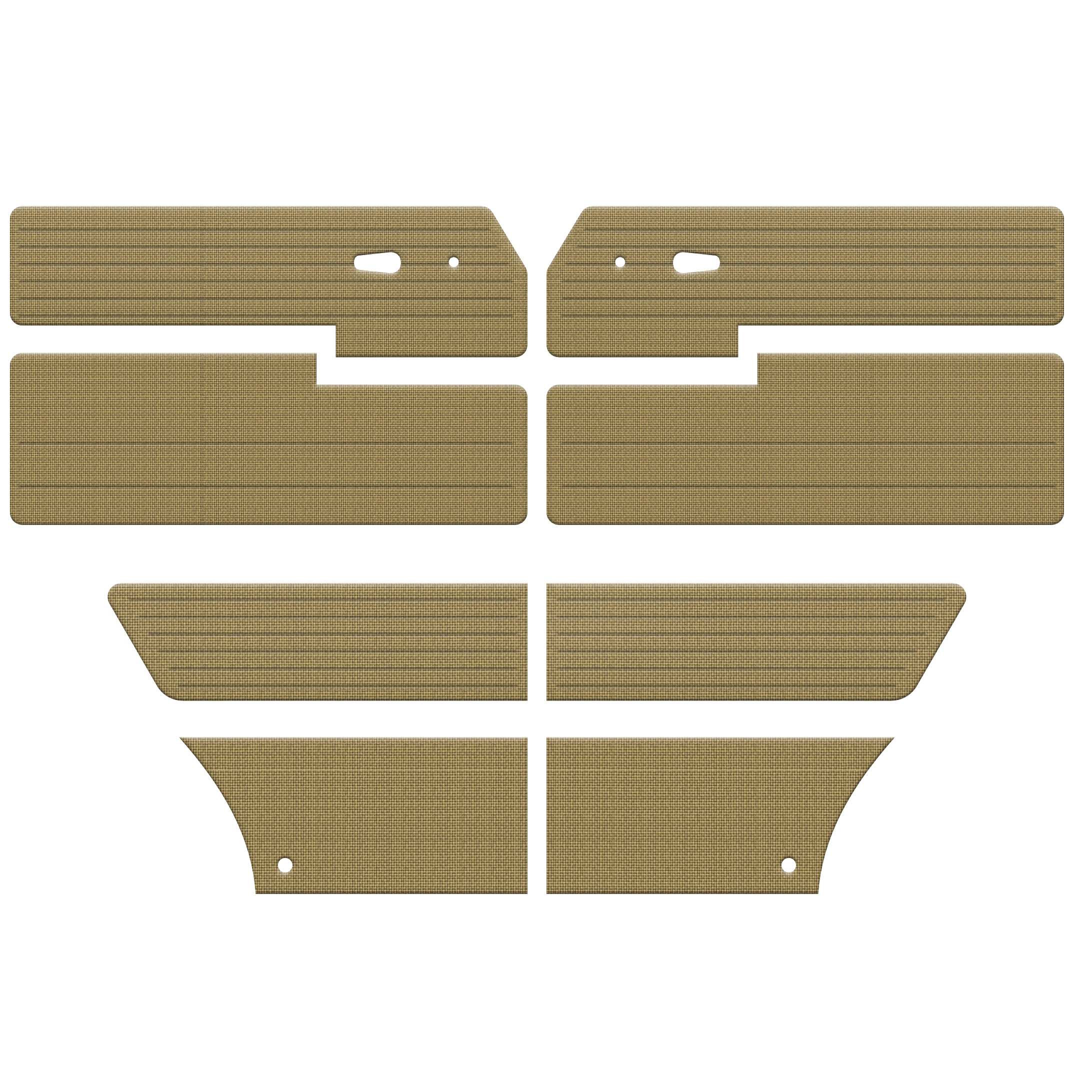 1961-1965 VW Type 3 Notchback Door Panels - Front & Rear - Tweed