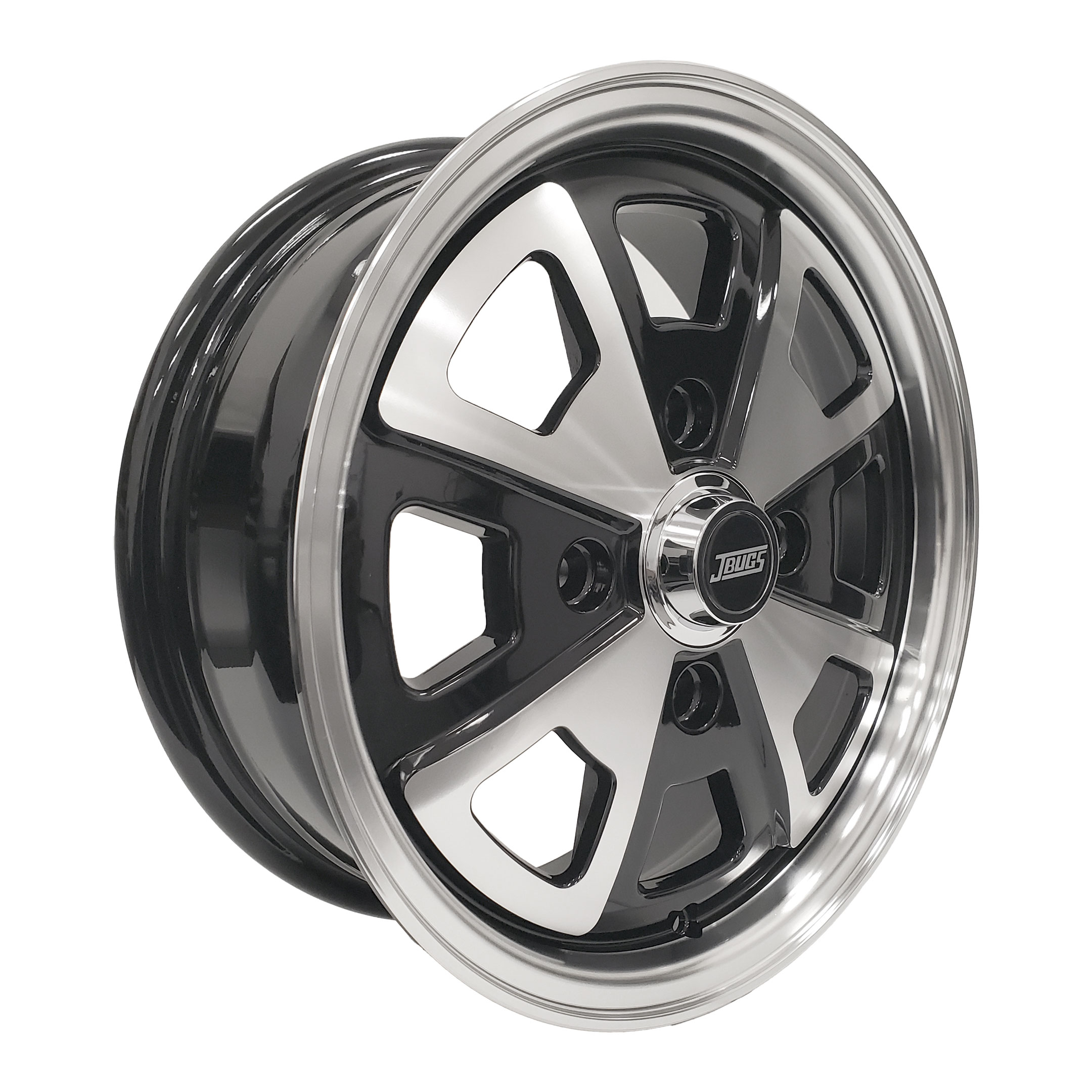 JBugs 914 Replica Wheel - Gloss Black w/ Polished Lip - 15x5.5 - 4x130
