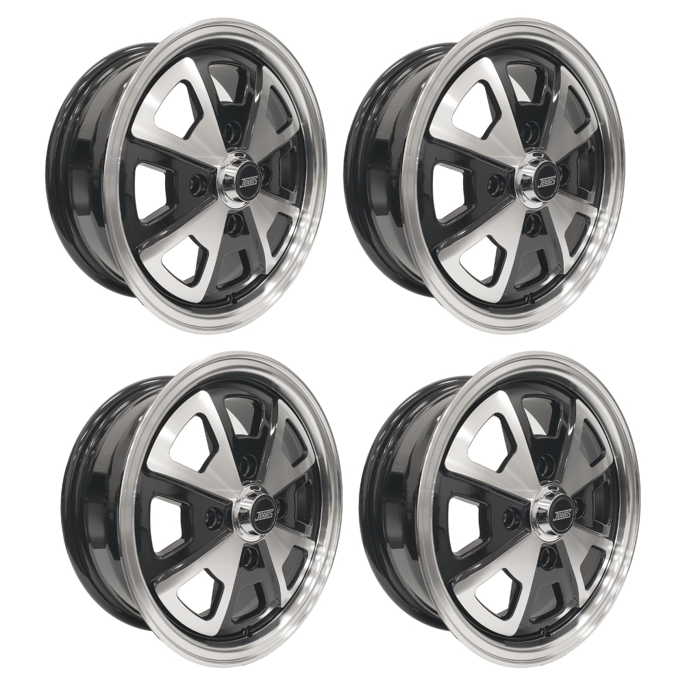 11013-1-4 - Set of 4 JBugs 914 Replica Wheels - Gloss Black w