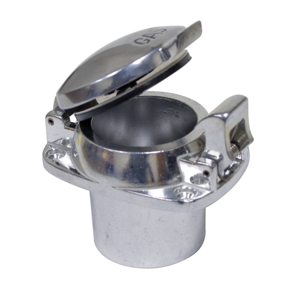 16-6033 - Polished Aluminum Flip Top Fuel Filler Cap & Neck