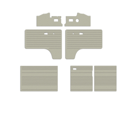 1968-1970 VW Bus Double Cab Door Panels - 7 Piece Kit - Vinyl