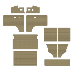 1968-1970 VW Bus Door Panels - Full Set 11 Pcs - Tweed