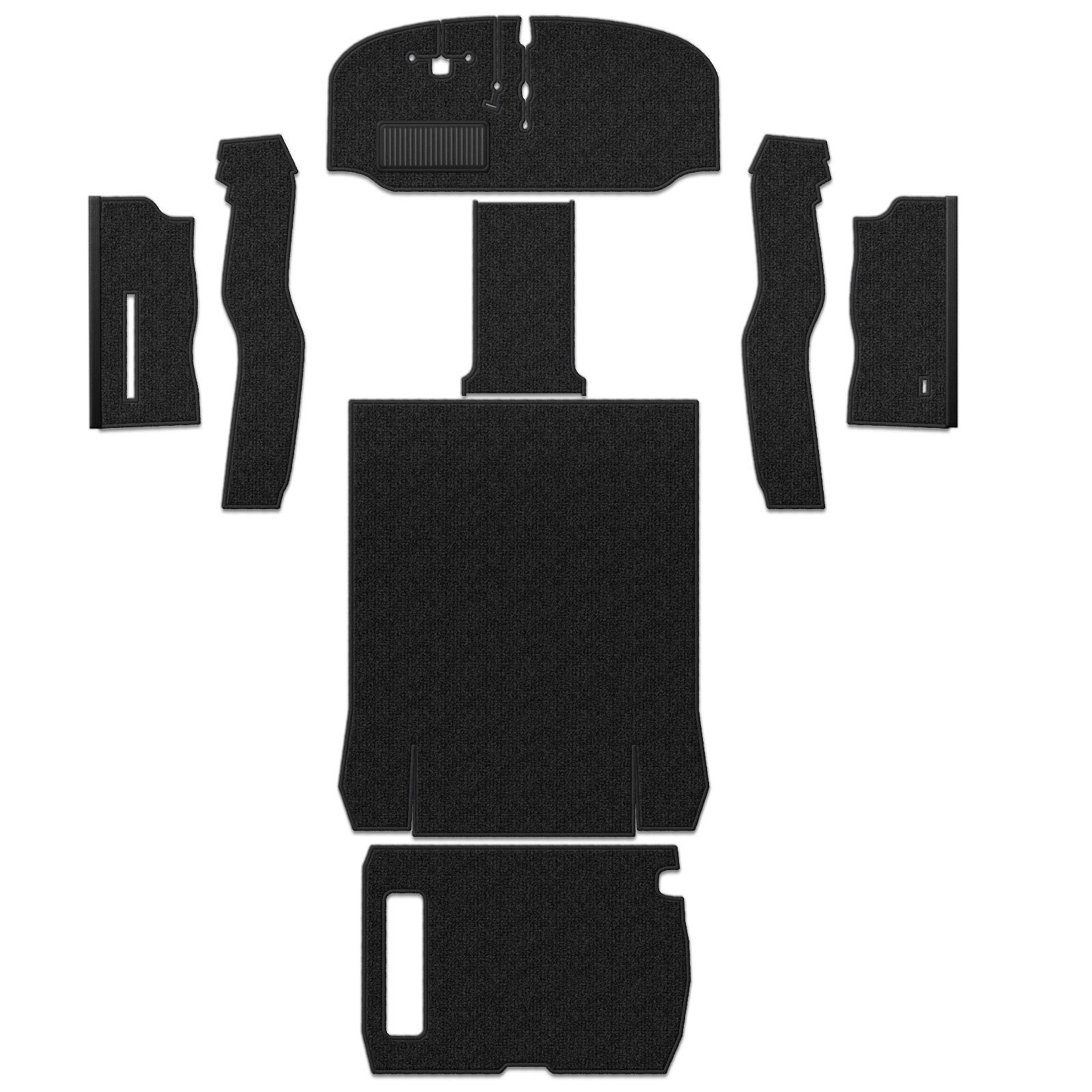 1968-1972 VW Bus Carpet Kit - Front & Rear w/ Front Bucket - Black Loop